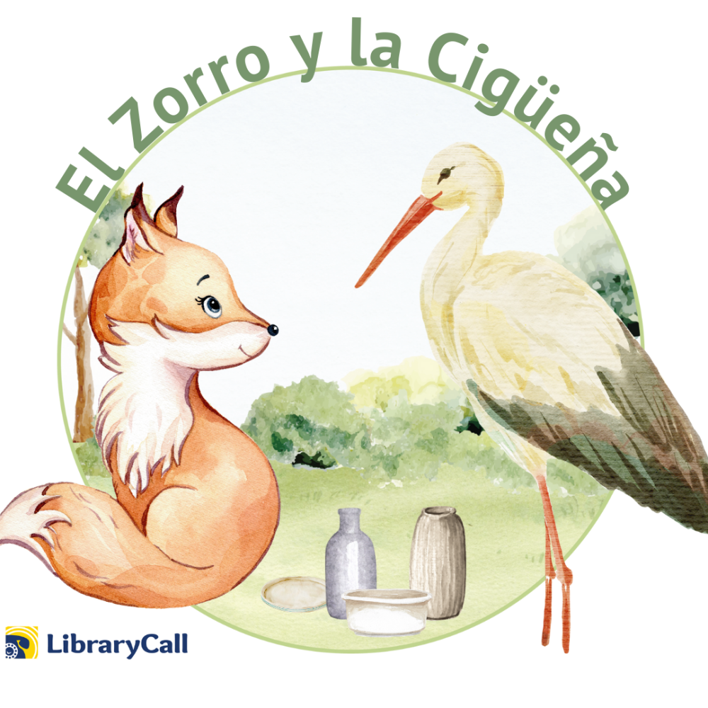 Cover image of the El zorro y la cigüeña story.