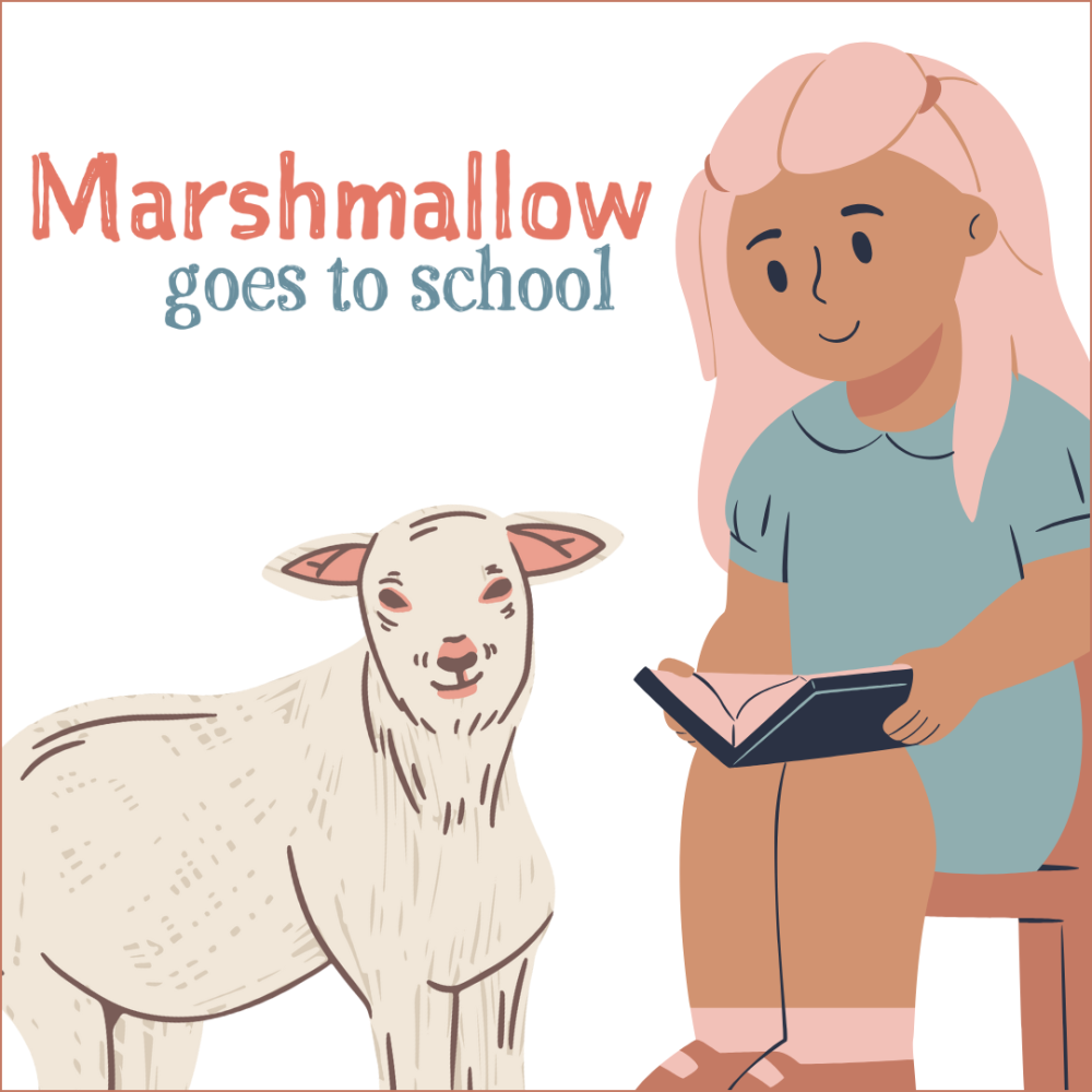 Cover image of the Marshmallow Goes to School  story.