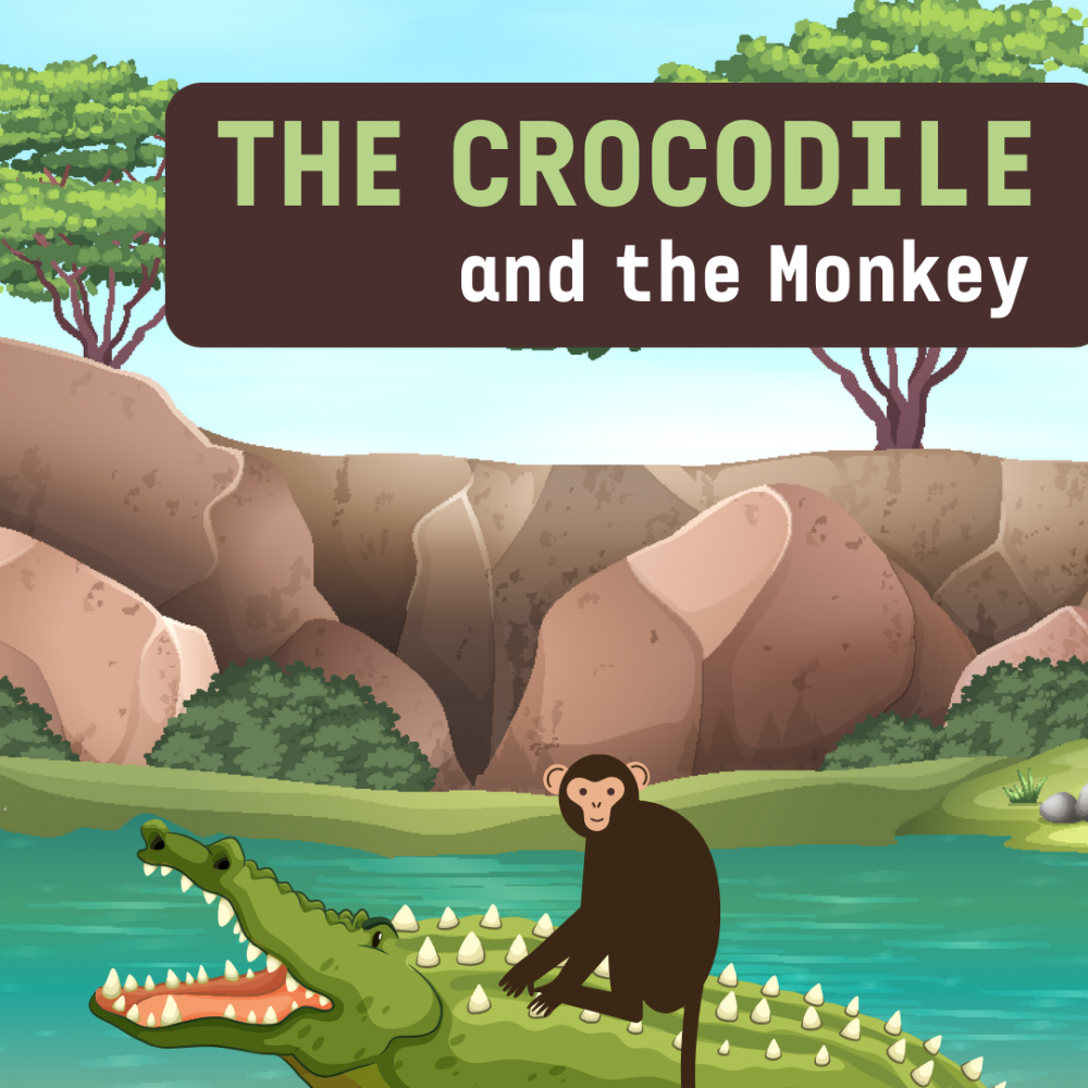 Cover image of the The Crocodile and the Monkey story.