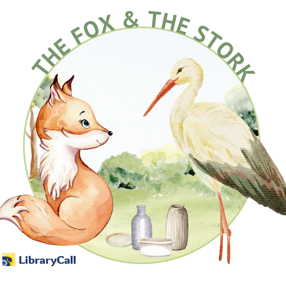 Cover image of the The Fox and the Stork story.