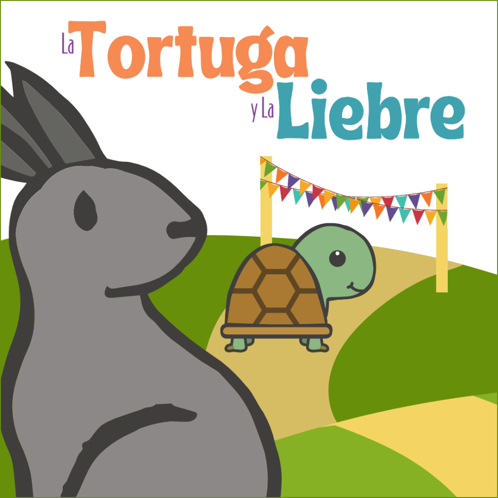 Cover image of the La tortuga y la liebre story.