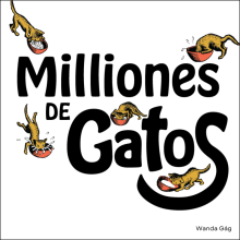 drawings of cats drinking milk from a bowl surround the title. 