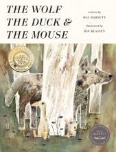 Under the title and author, there is a rough drawing of a wolf obscured by a tree, with a duck and mouse sitting in front of the tree