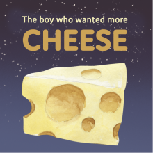 A big slice of cheese in the starry night sky