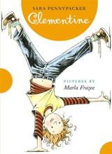 Book cover shows a girl with curly red hair doing a handstand.