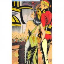 Flash Gordon with beautiful woman, color, 1935