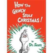 Red book cover shows the Grinch with a green and white background.