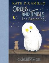 Book cover shows a rat and a white owl sitting side-by-side on a piece of wood with a starry night sky background.